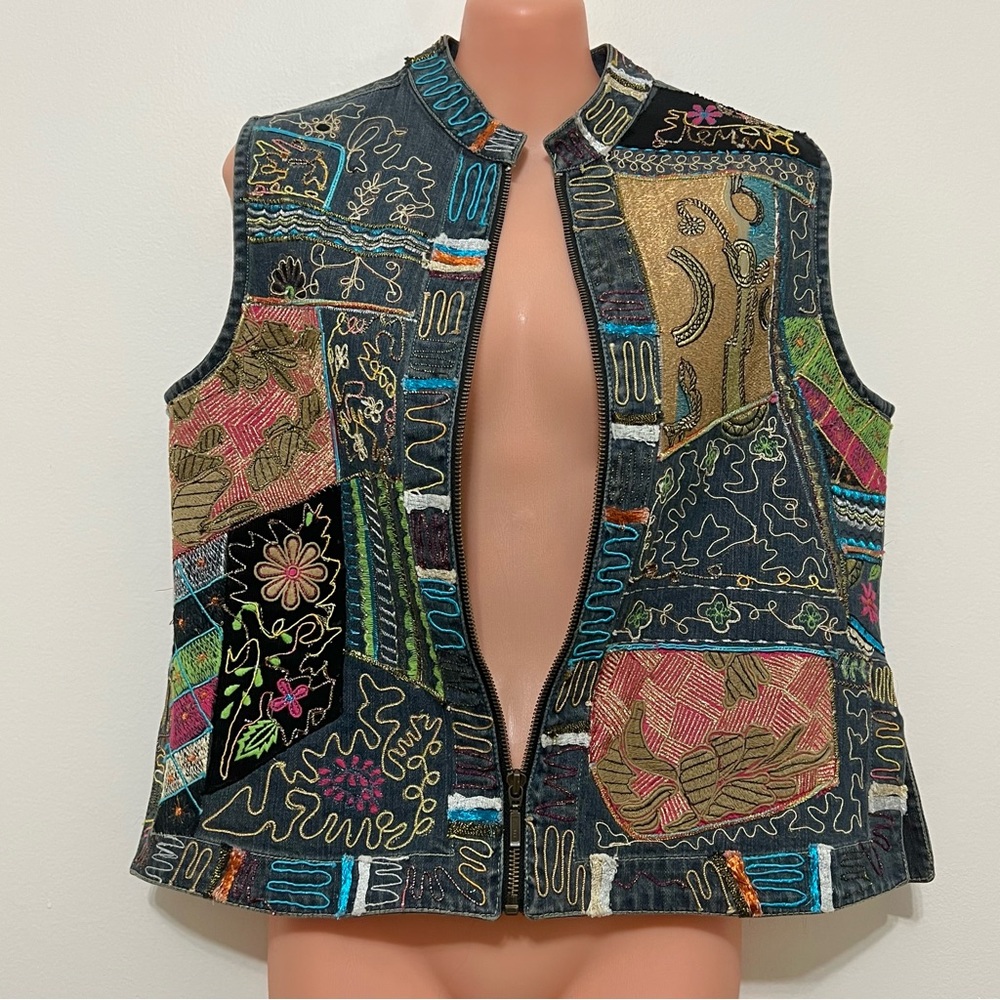 Chico's Multicolor Patchwork Vest - image 2